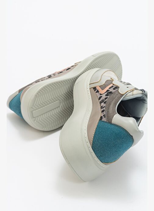 Luvi Shoes Gri-Turkuaz Kadın Sneaker 17-705 - Görsel 6