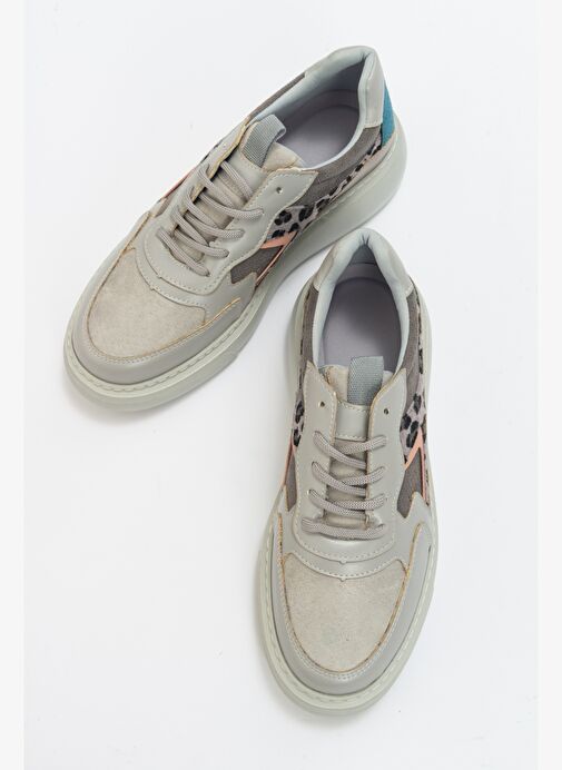 Luvi Shoes Gri-Turkuaz Kadın Sneaker 17-705 - Görsel 4