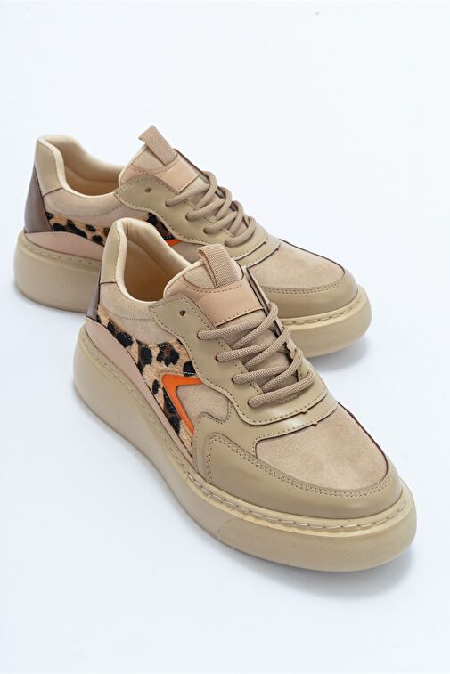 AERE Bej Desenli Kadın Spor Ayakkabı - Görsel 2