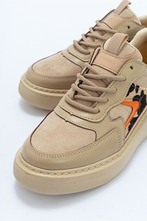 AERE Bej Desenli Kadın Spor Ayakkabı - Görsel 3