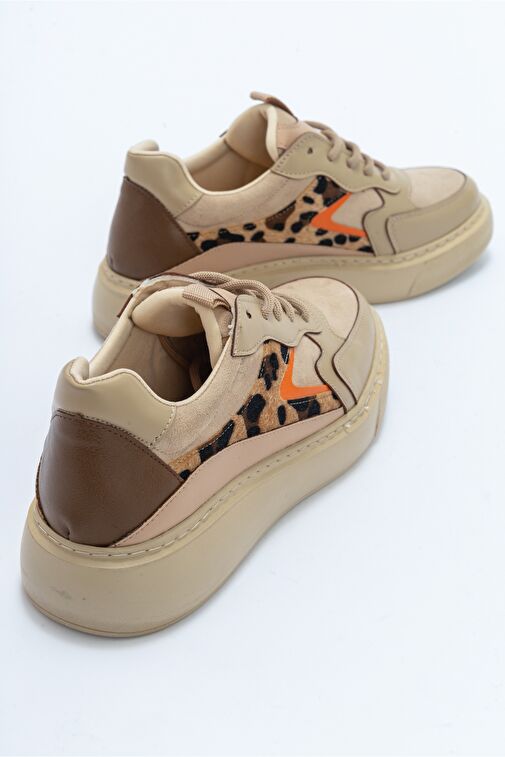 AERE Bej Desenli Kadın Spor Ayakkabı - Görsel 4