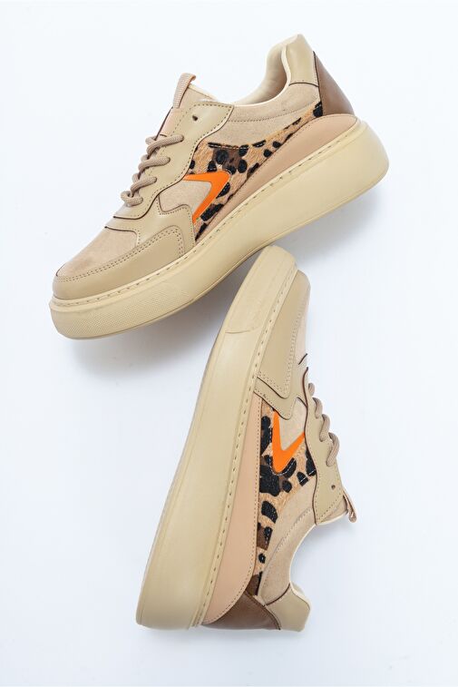 AERE Bej Desenli Kadın Spor Ayakkabı - Görsel 6