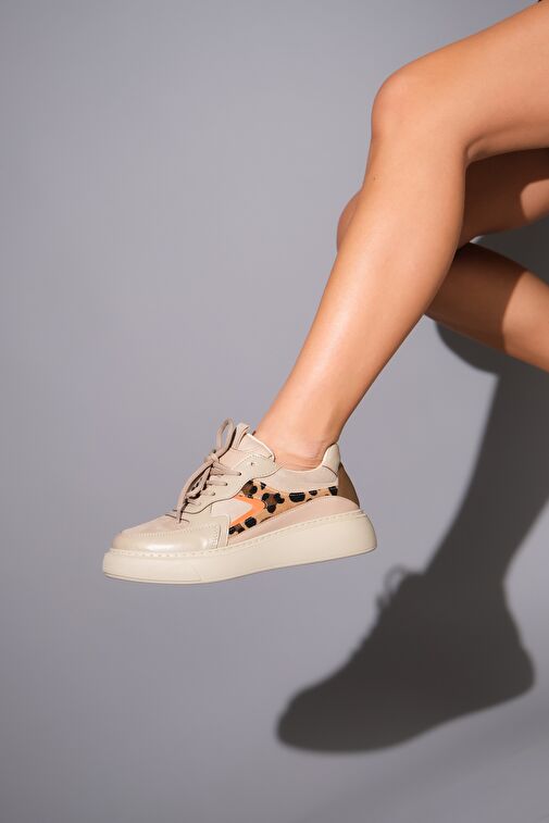 AERE Bej Desenli Kadın Spor Ayakkabı - Görsel 9