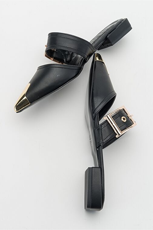 JENNİ Siyah Tokalı Kadın Terlik - Görsel 6