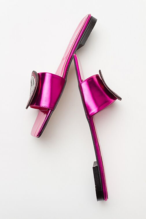 YAVN Fuşya Taşlı Kadın Terlik - Görsel 6