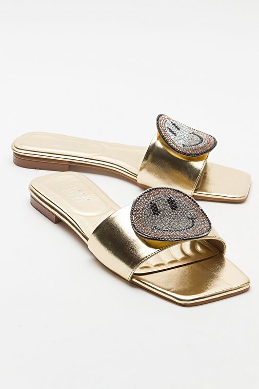 YAVN Altın Taşlı Kadın Terlik - Görsel 2