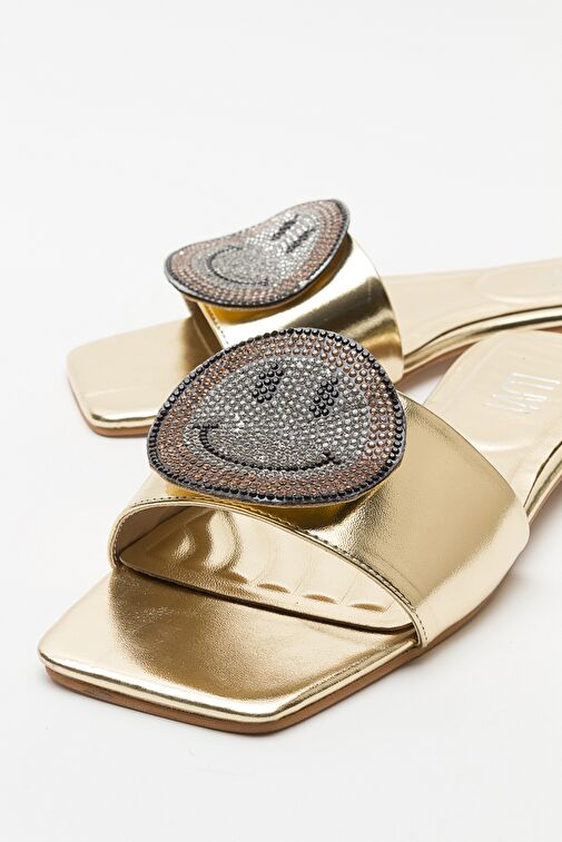 YAVN Altın Taşlı Kadın Terlik - Görsel 3