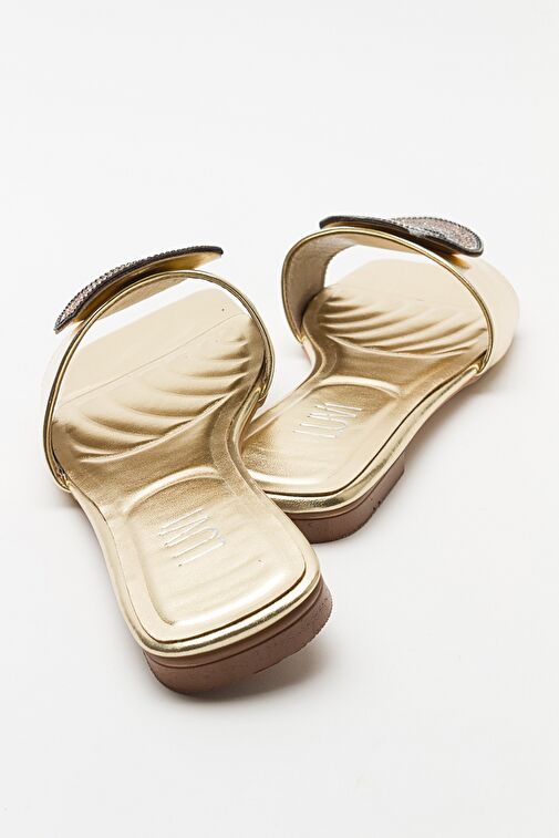 YAVN Altın Taşlı Kadın Terlik - Görsel 4