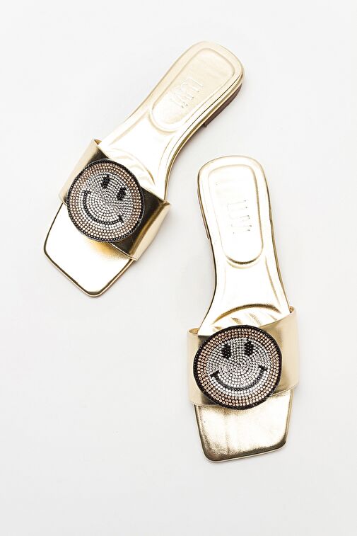 YAVN Altın Taşlı Kadın Terlik - Görsel 5