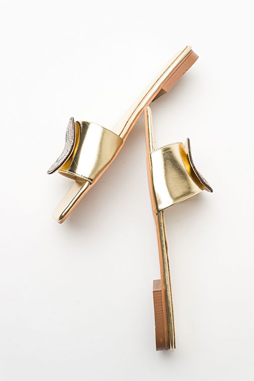 YAVN Altın Taşlı Kadın Terlik - Görsel 6