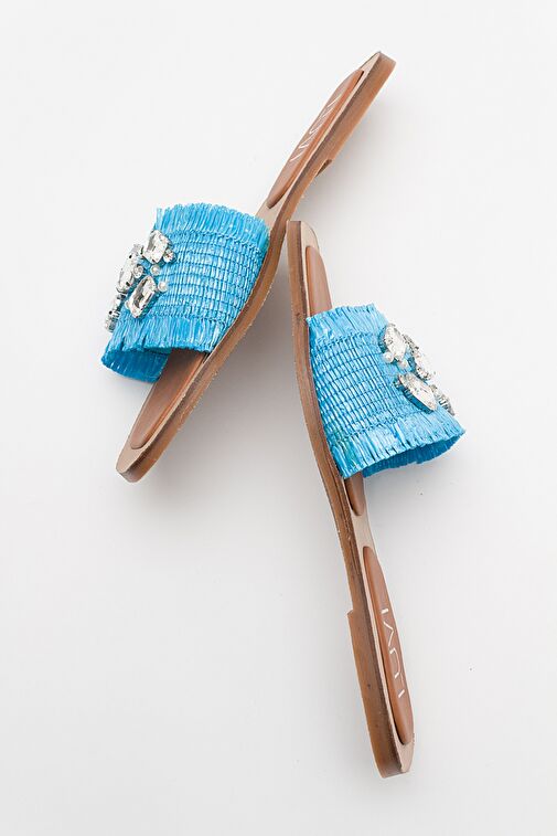 Luvi Shoes Mavi Kadın Hasır Terlik 74-200 - Görsel 4