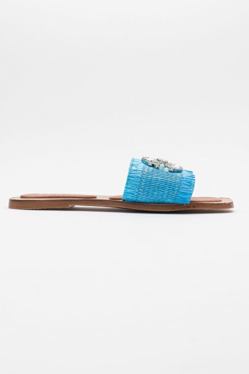 Luvi Shoes Mavi Kadın Hasır Terlik 74-200 - Görsel 7