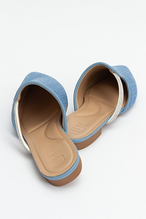 Luvi Shoes Mavi Kadın Hasır Terlik 1-386K314 - Görsel 5