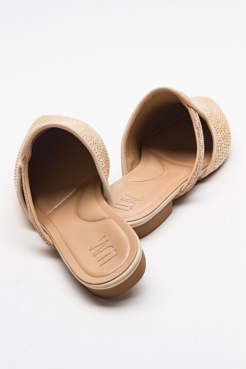 PESA Krem Hasır Taşlı Kadın Terlik - Görsel 6