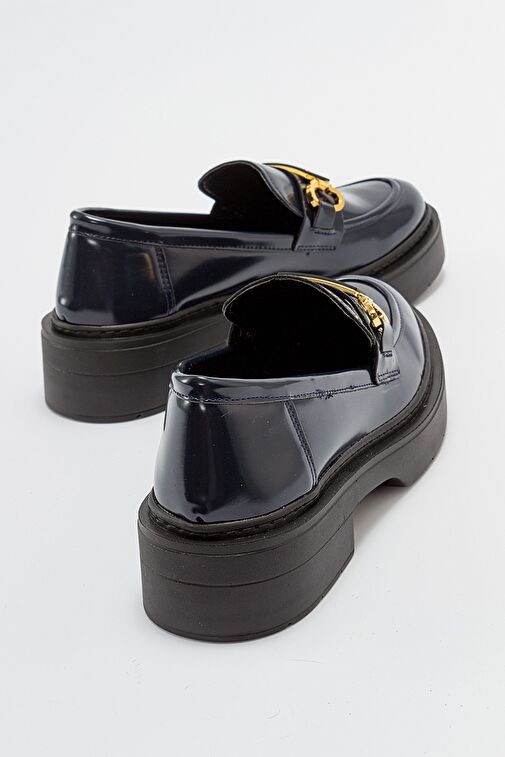 Luvi Shoes Lacivert Kadın Loafer 46-5003 - Görsel 4