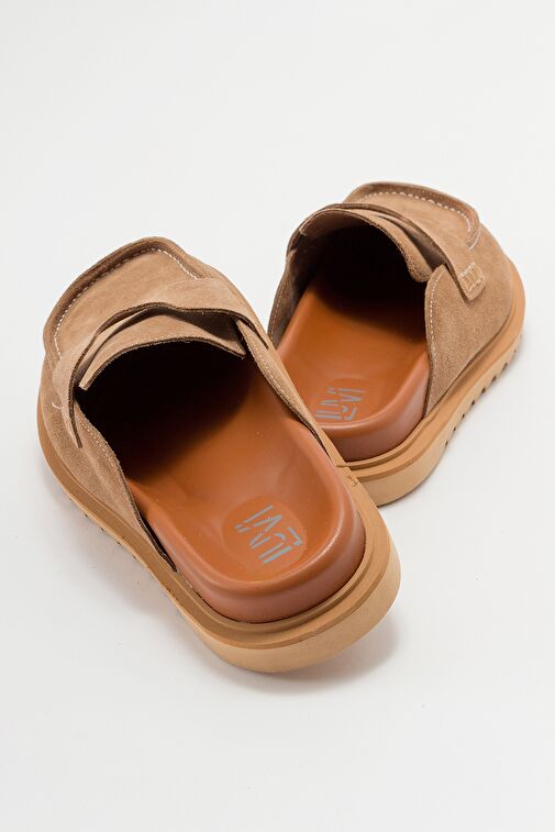 LAVEN Toprak Süet Hakiki Deri Kadın Terlik - Görsel 6