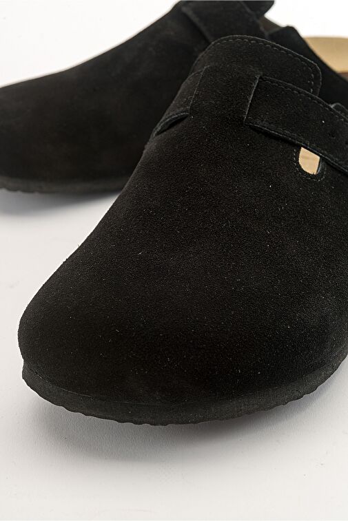 GONS Siyah Süet Deri Kadın Terlik - Görsel 6