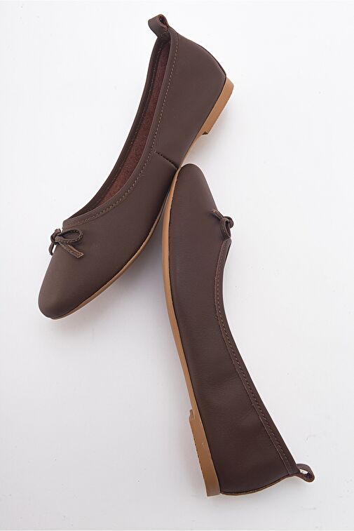 Luvi Shoes Bej Kadın Deri Babet 63-01 - Görsel 6