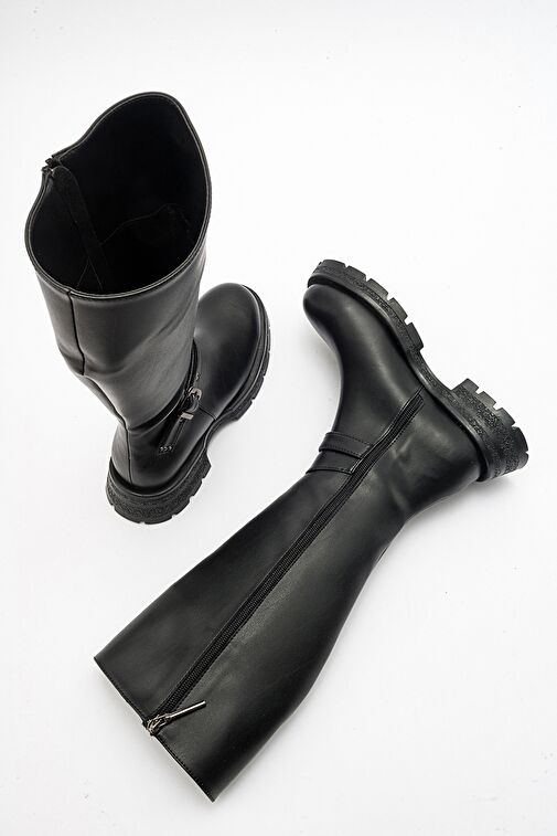 COVELA Siyah Cilt Kadın Çizme - Görsel 3