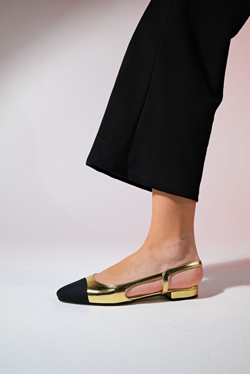 Luvi Shoes Bej-Siyah Kadın Babet 62-25 - Görsel 3