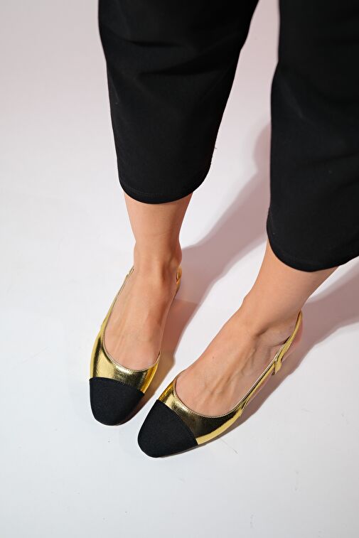 Luvi Shoes Bej-Siyah Kadın Babet 62-25 - Görsel 4