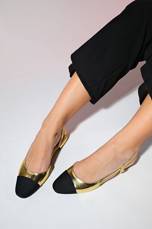 Luvi Shoes Bej-Siyah Kadın Babet 62-25 - Görsel 6