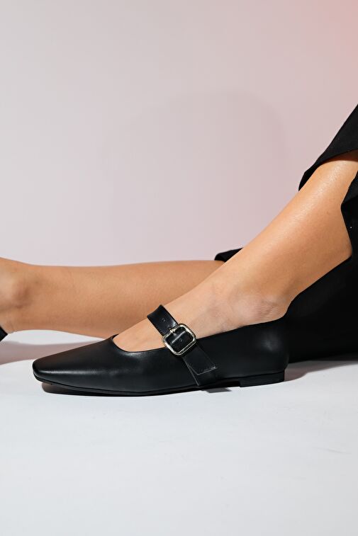 Luvi Shoes Siyah Kadın Babet 222-23047 - Görsel 4