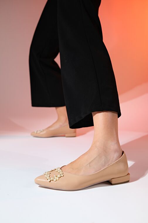 Luvi Shoes Luvi Shoes GHENT Bej Cilt İnci Taşlı Kadın Babet Ayakkabı Boyner'de! Bej - 7. görsel