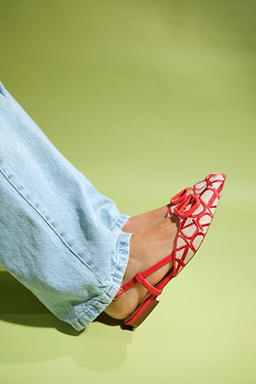 Luvi Shoes Kırmızı Kadın Babet 80-184 - Görsel 4
