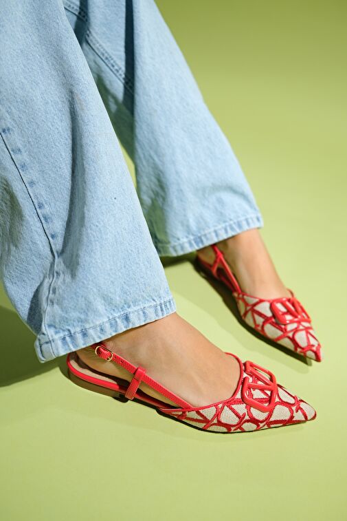 Luvi Shoes Kırmızı Kadın Babet 80-184 - Görsel 5