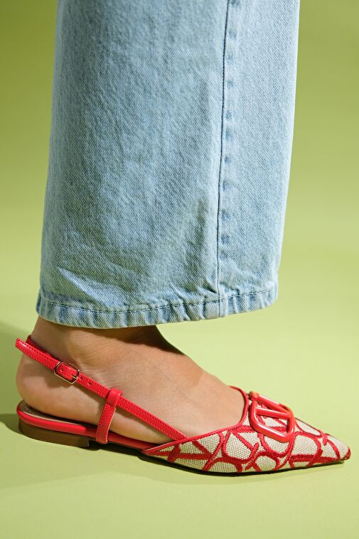 Luvi Shoes Kırmızı Kadın Babet 80-184 - Görsel 6