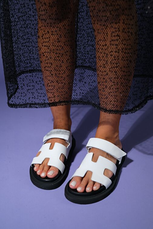Luvi Shoes Luvi Shoes MORTE Beyaz Cilt Hakiki Deri Kadın Terlik Sandalet & Terlik | Boyner Beyaz - 2. görsel