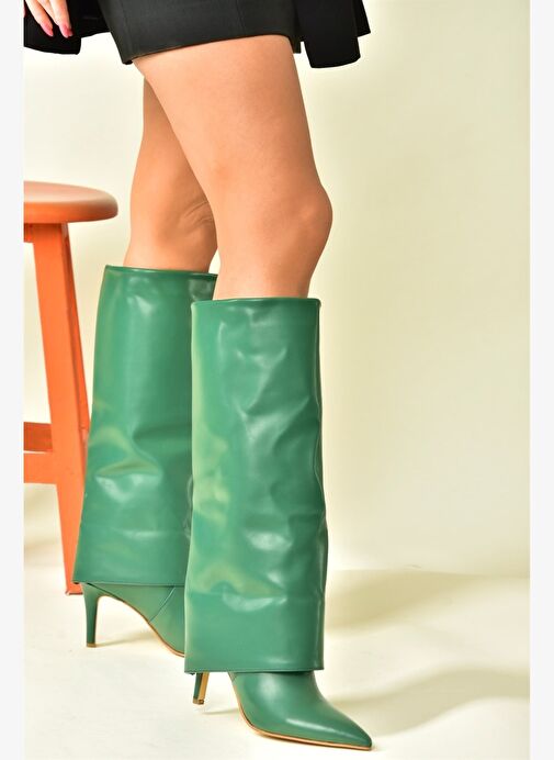Yeşil İnce Topuklu Kadın Çizme N572570009 - Görsel 3