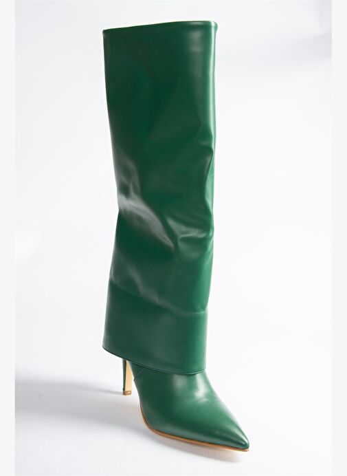 Yeşil İnce Topuklu Kadın Çizme N572570009 - Görsel 6