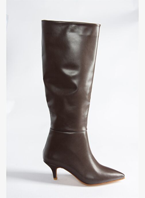 Kahverengi Alçak Topuklu Kadın Çizme J749205309 - Görsel 7