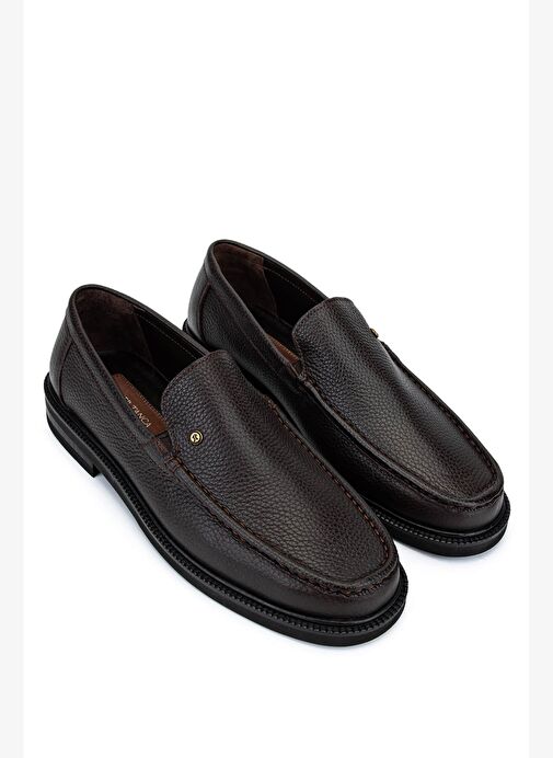 Tamer Tanca Erkek Hakiki Deri Kahverengi Loafer Ayakkabı - Görsel 3