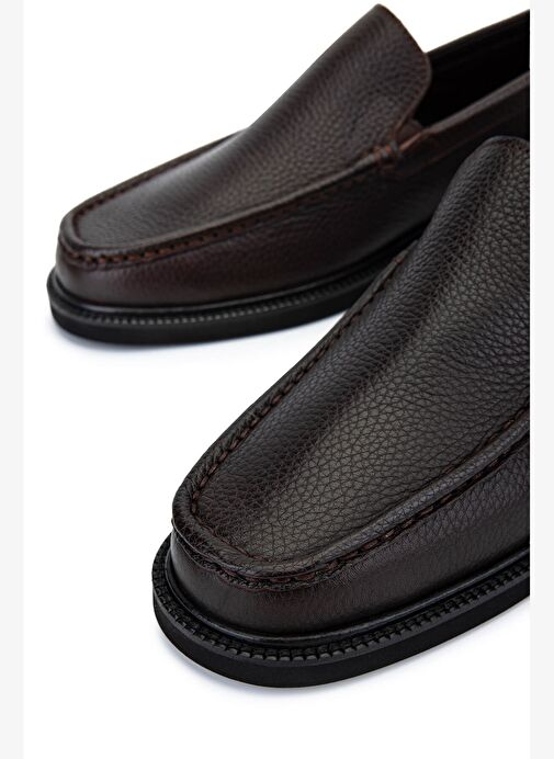 Tamer Tanca Erkek Hakiki Deri Kahverengi Loafer Ayakkabı - Görsel 5