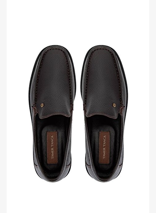 Tamer Tanca Erkek Hakiki Deri Kahverengi Loafer Ayakkabı - Görsel 6