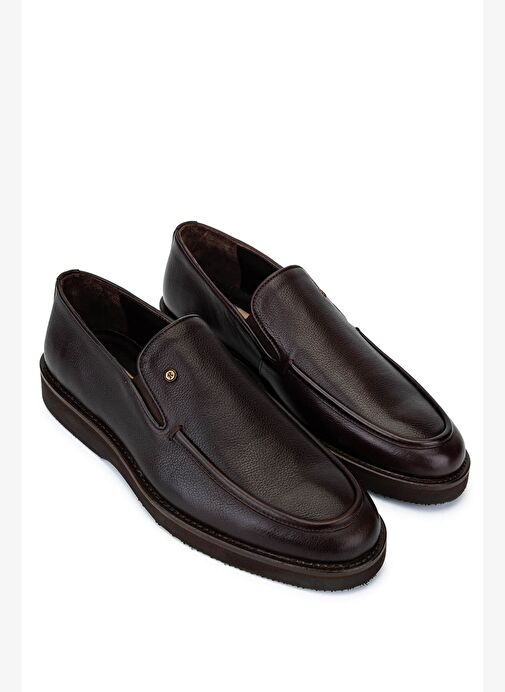 Tamer Tanca Erkek Hakiki Deri Kahverengi Loafer Ayakkabı - Görsel 3