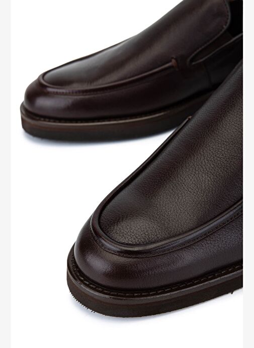 Tamer Tanca Erkek Hakiki Deri Kahverengi Loafer Ayakkabı - Görsel 5