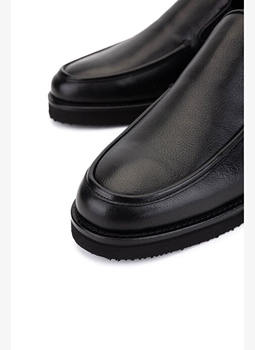 Tamer Tanca Erkek Hakiki Deri Siyah Loafer Ayakkabı - Görsel 4