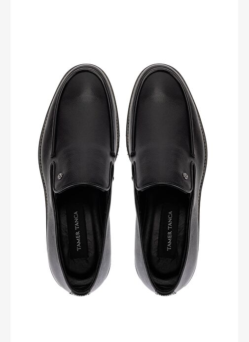 Tamer Tanca Erkek Hakiki Deri Siyah Loafer Ayakkabı - Görsel 6