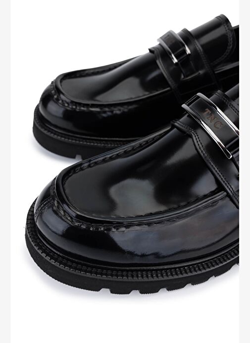 Tamer Tanca Erkek Hakiki Deri Siyah Açma Loafer Ayakkabı - Görsel 4