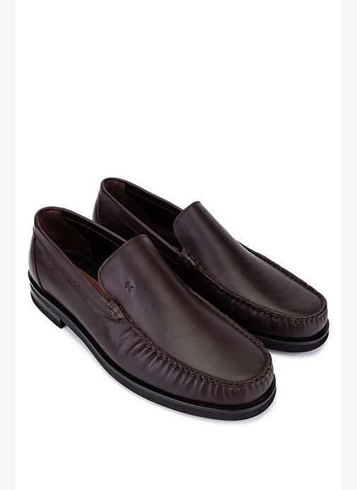 Tamer Tanca Erkek Hakiki Deri Kahverengi Loafer Ayakkabı - Görsel 3