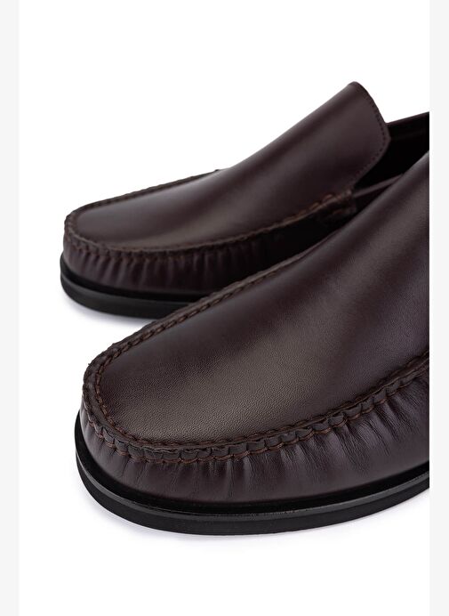 Tamer Tanca Erkek Hakiki Deri Kahverengi Loafer Ayakkabı - Görsel 4