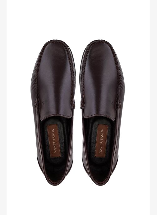 Tamer Tanca Erkek Hakiki Deri Kahverengi Loafer Ayakkabı - Görsel 6