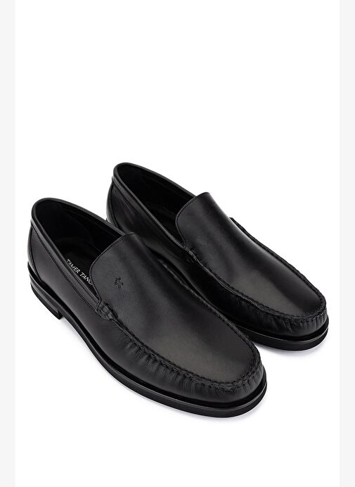 Tamer Tanca Erkek Hakiki Deri Siyah Analin Loafer Ayakkabı - Görsel 3
