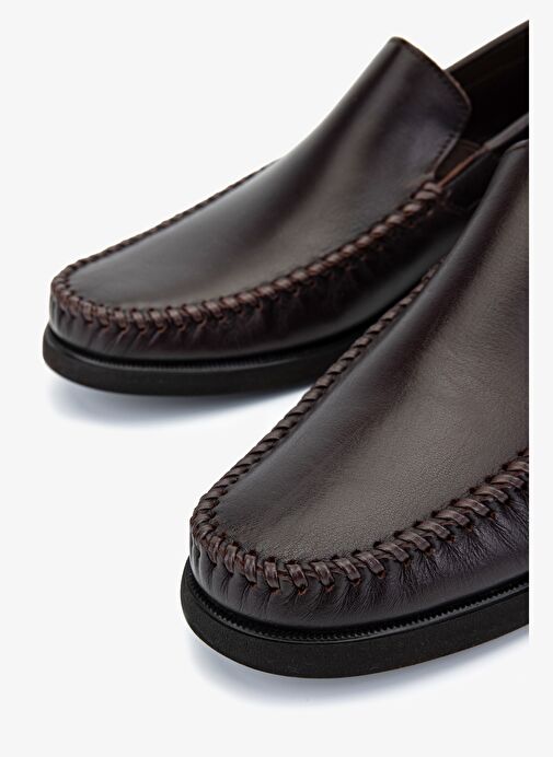 Valmenti Erkek Hakiki Deri Kahverengi Loafer Ayakkabı - Görsel 4