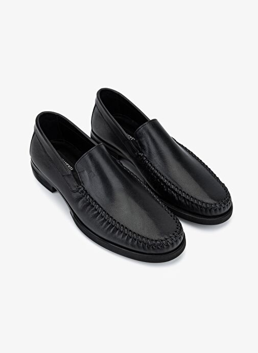 Valmenti Erkek Hakiki Deri Siyah Loafer Ayakkabı - Görsel 3