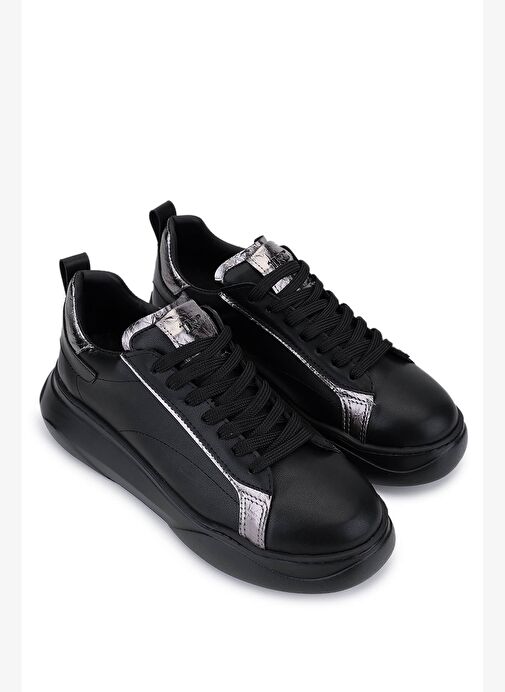 Tamer Tanca Kadın Suni Deri Siyah/Antrasit Sneakers & Spor Ayakkabı - Görsel 3